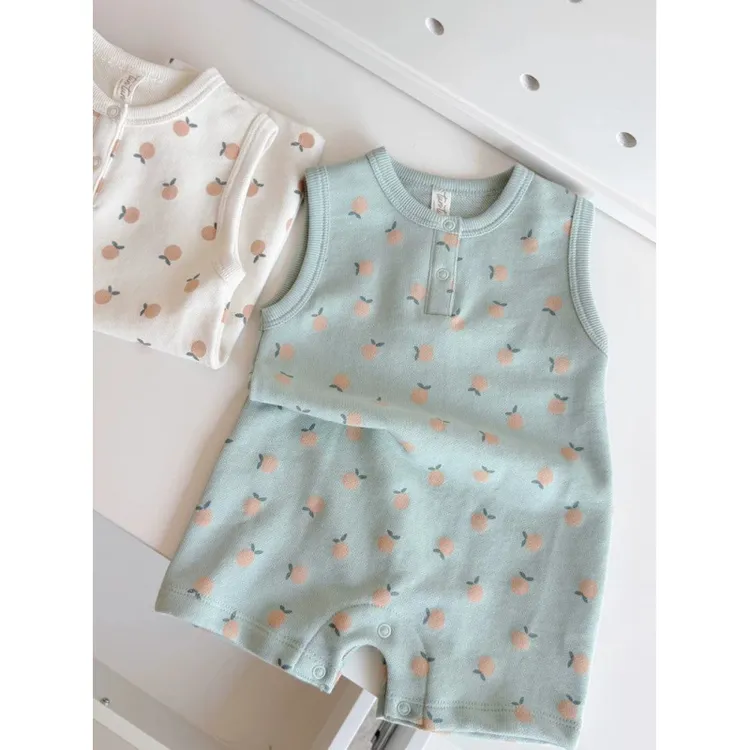 婴童衣服2025春夏男女宝宝夏季印花连体衣经典百搭护肚舒适外出服