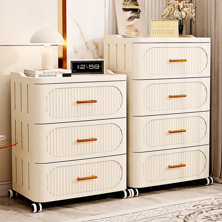 家用客厅零食整理柜玩具卧室床头柜抽屉式加厚收纳柜储物柜多层