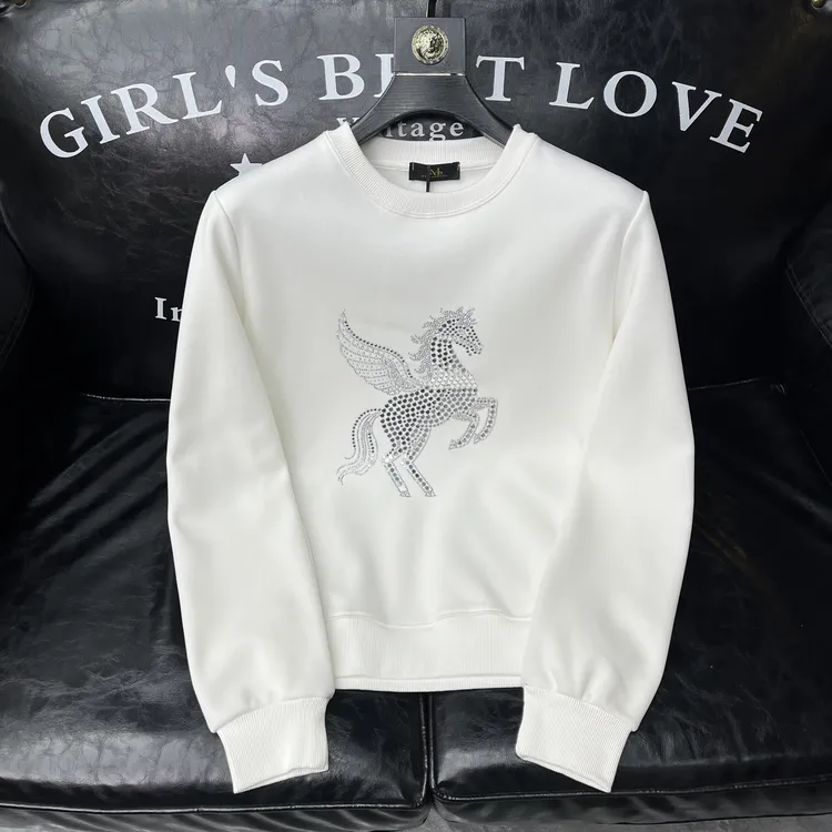 NDSL本命年高端潮牌烫钻男士圆领长袖秋冬卫衣马年时尚大码上衣