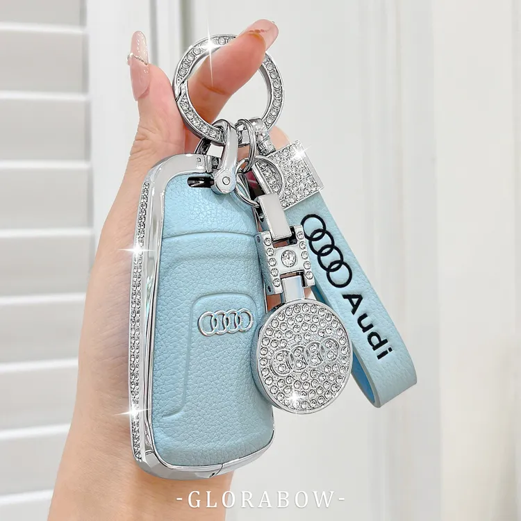 奥迪A4L钥匙套Q5L/A5/A4/A3L/Q7/A6L/Q2L/专用汽车真皮保护壳扣女