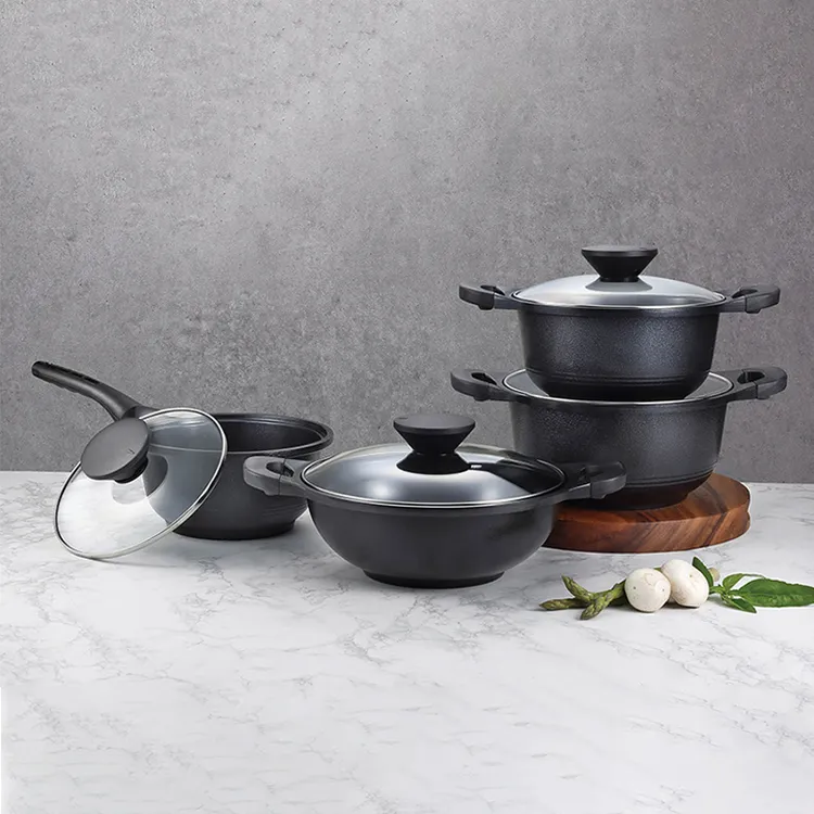 韩国进口PN枫年黑珍珠陶瓷汤锅大容量汤锅内外不粘好清洗炖煮锅