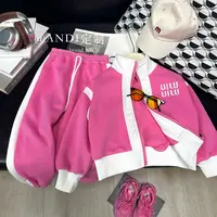〖ANDI〗订制秋季新款韩版时尚休闲撞色拉链开衫套装1234