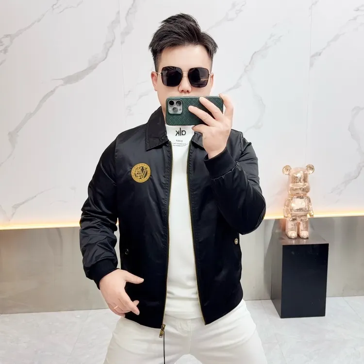 欧洲站秋冬季2025新款男士薄款外套潮牌翻领休闲夹克高端男装秋款