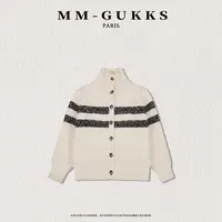 明明GUKKS/时尚加厚保暖设计感单排扣开衫毛针织衫外套