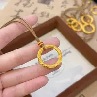 合金吊坠 珐琅哪吒乾坤圈带挂绳精致精美古法情侣手工饰品吊坠