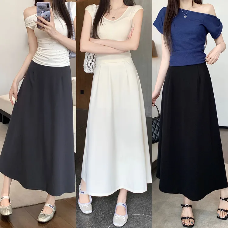 8014-夏季微胖大码女装半身裙气质显瘦时尚百搭