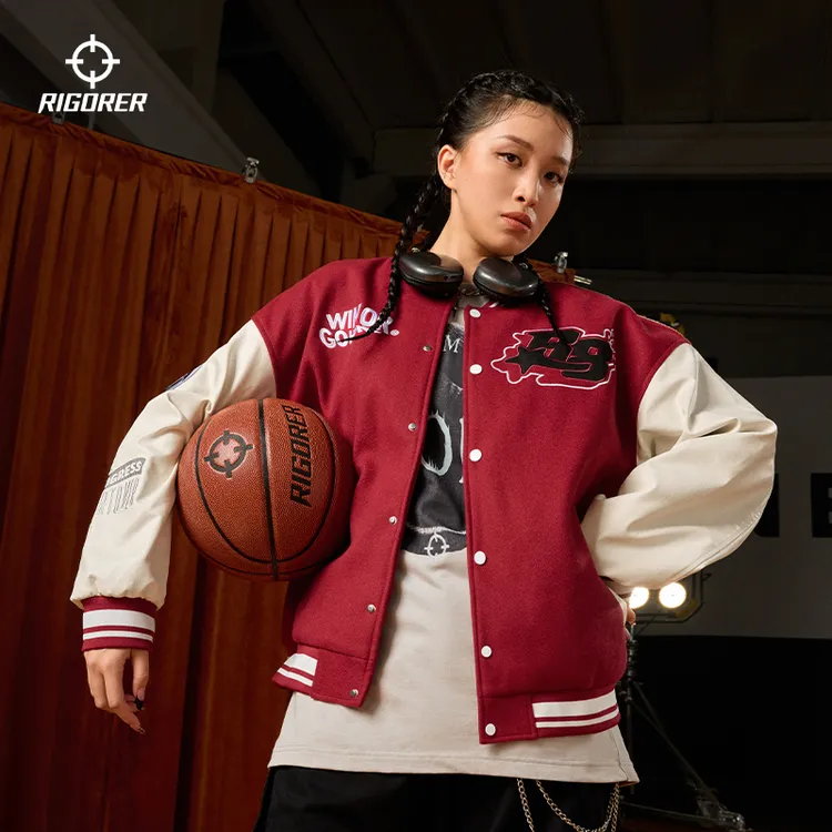 准者夹克外套男棒球服服球服男街头休闲情侣运动美式夹克外套宽松