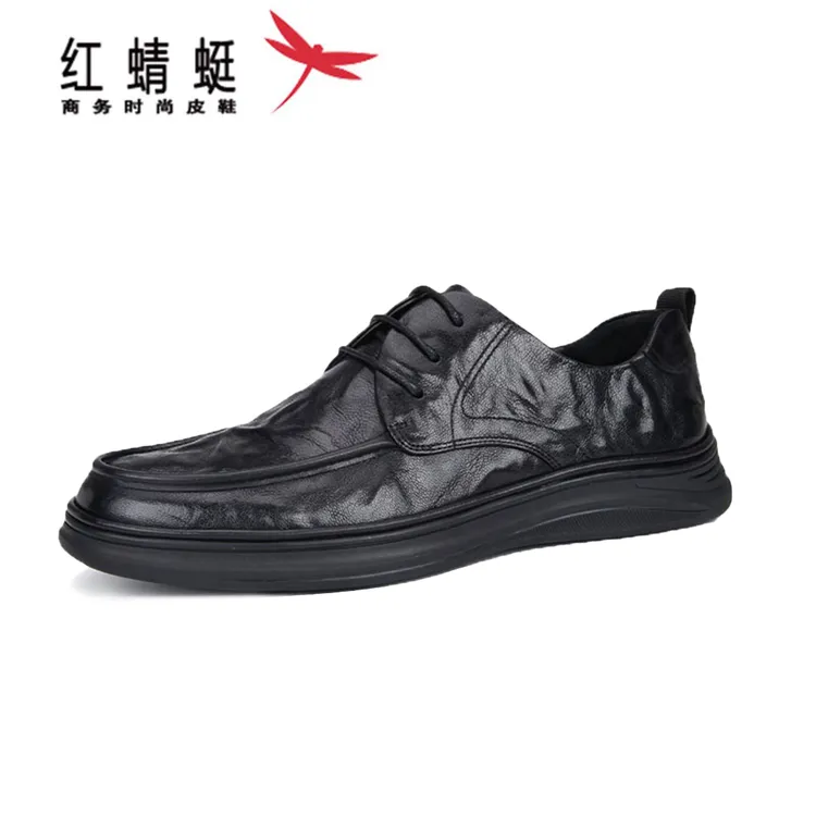 红蜻蜓鞋子男款爆款2025新款穿搭商务百搭皮鞋男鞋牛皮真皮正装鞋