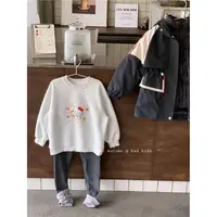 K5106-白色卡通KT卫衣+v5251-翻边加绒打底裤