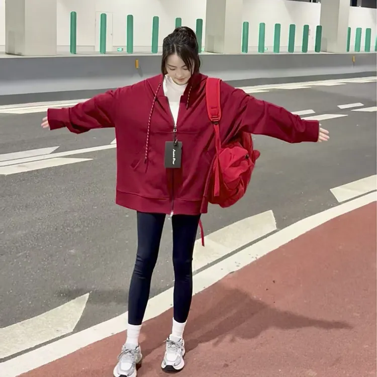【日韩系阔版重磅卫衣】370g水洗曼巴棉空气层廓形卫衣外套男女同款