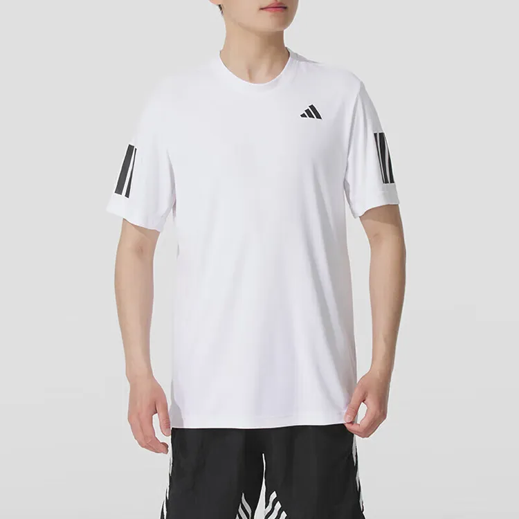 adidas透气舒适运动短袖圆领T恤JE0413
