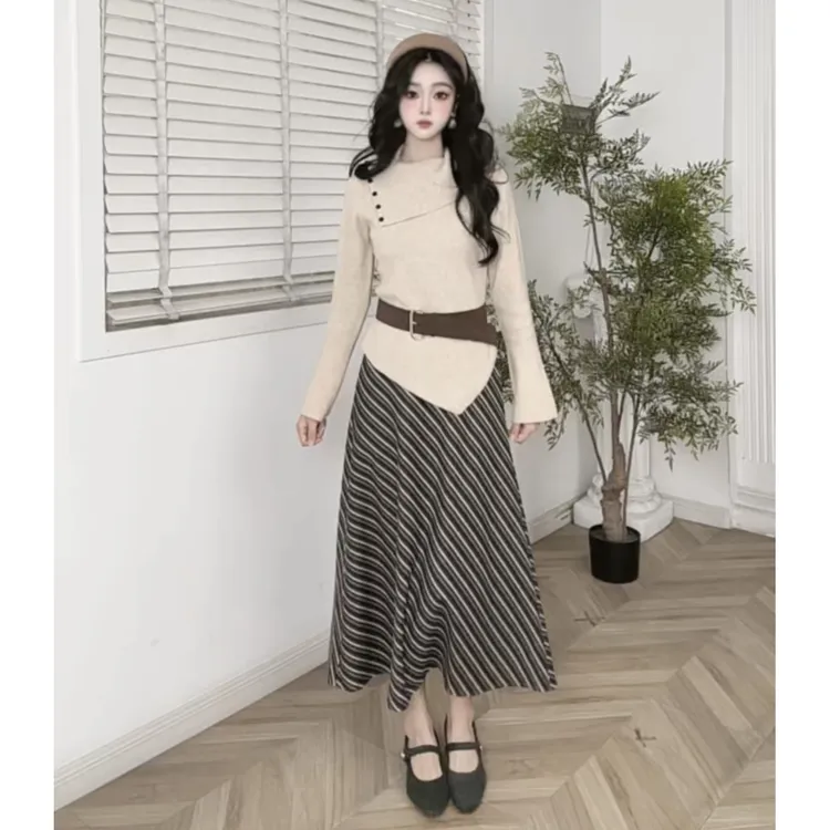 IEF/爱依服2025新款冬季毛日常穿搭一整套气质女人味通勤时尚套装