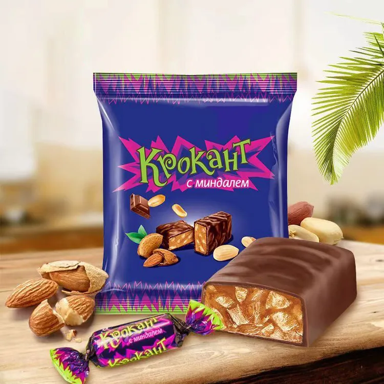 KDV【最新日期】原装进口巧克力味紫皮糖果仁夹心喜糖零食500g