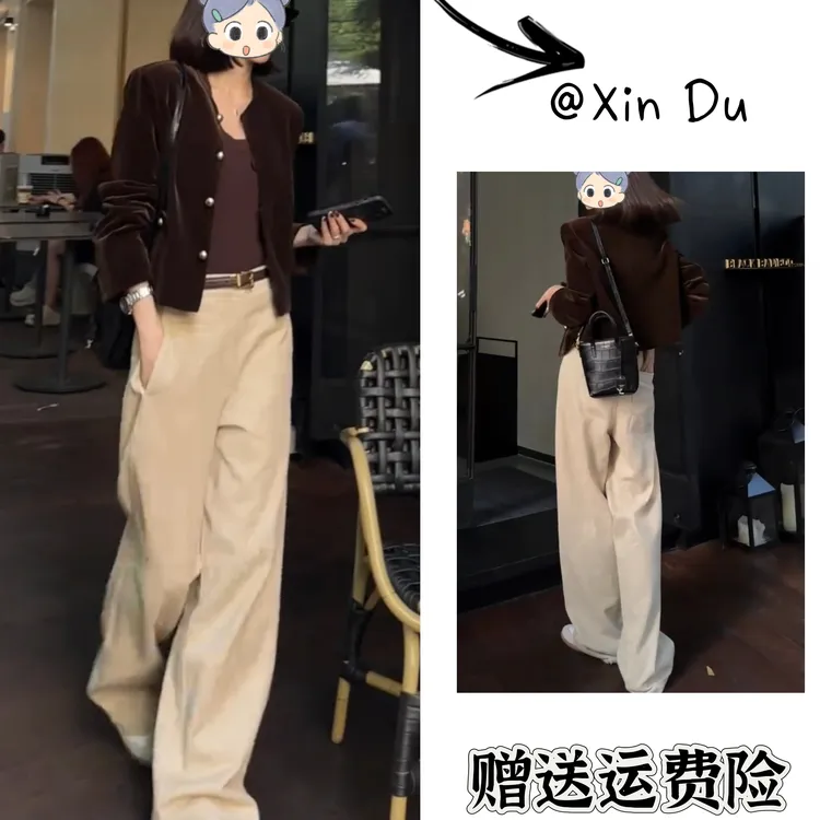 2025秋季新款时尚显瘦气质女士网红洋气两件套百搭款D23425
