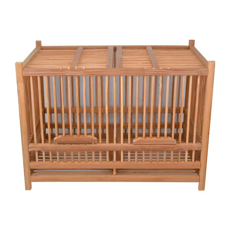 蝈蝈笼子碳化蝈蝈竹笼纯手工编制蝈蝈笼双格竹笼文玩鸣虫笼带抽屉