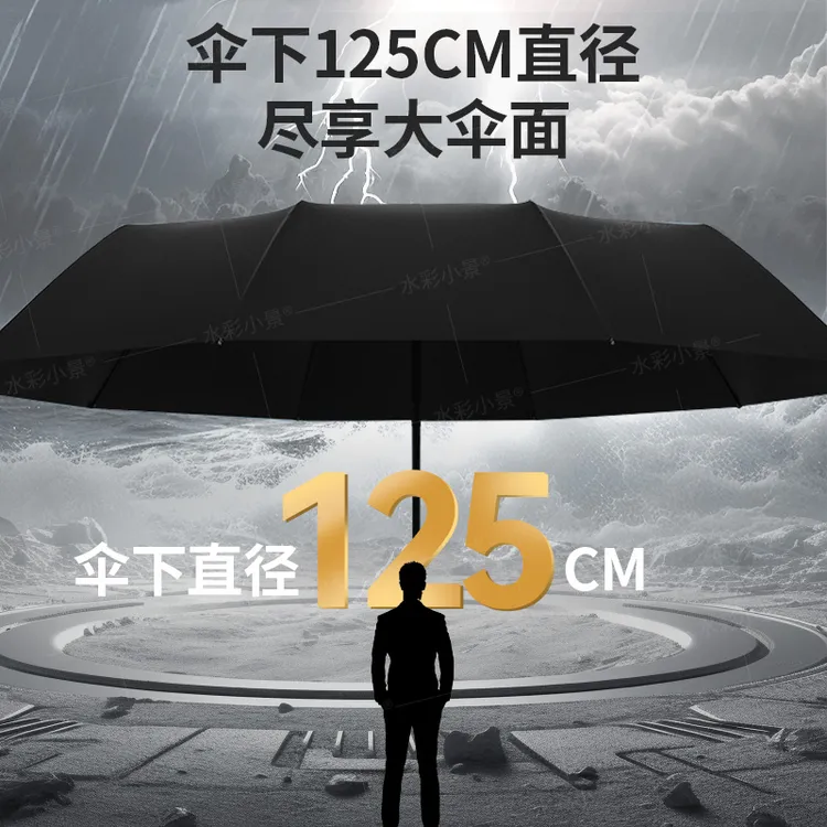【巨无霸 125cm超大号 风暴款】全自动防风暴晴雨两用防晒防紫外线