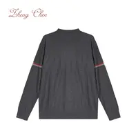 桑蚕丝羊绒微纤维混纺撞色条纹针织衫 Y-M96337