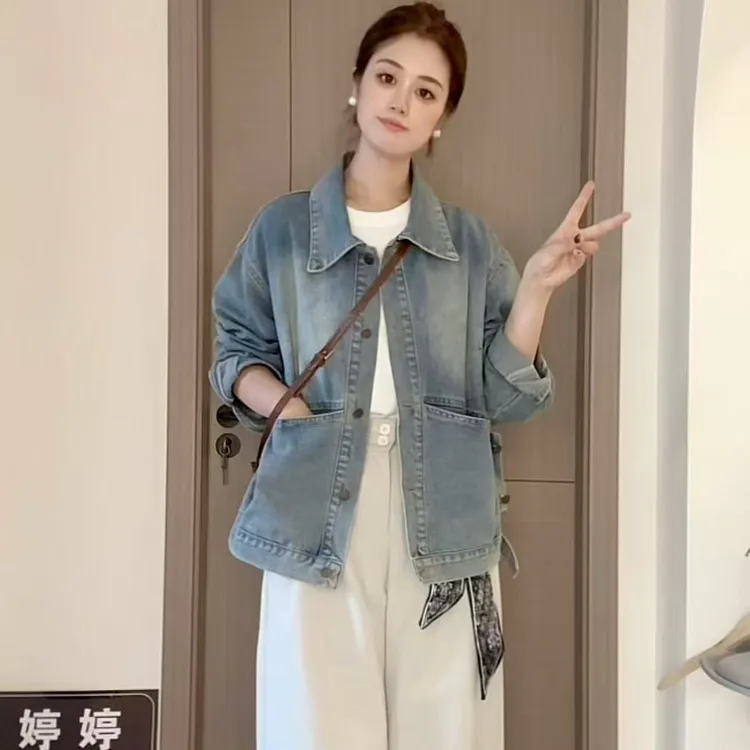 韩版宽松休闲牛仔外套女2025秋季新款设计感洋气减龄夹克短上衣女