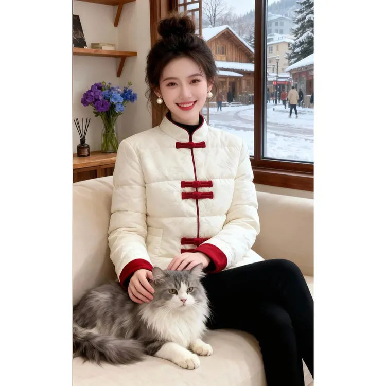 显白气质欧版棉服外套女冬季新款大码宽松慵懒时尚棉衣袄子时髦