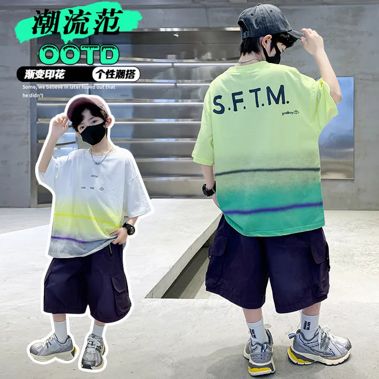 【100%纯棉】儿童T恤短袖2025年夏季新款中大童男童夏款男孩半袖潮T