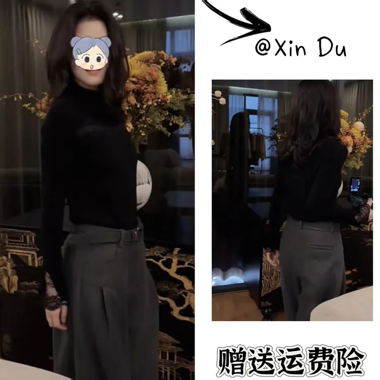 2025秋冬季新款时尚显瘦气质女士网红洋气两件套百搭款D25415