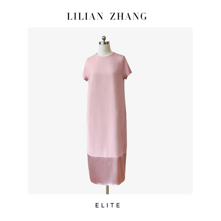 定制-静奢风-柔韵悠雅-法式粉彩-Oversize圆领长款连衣裙 2501060