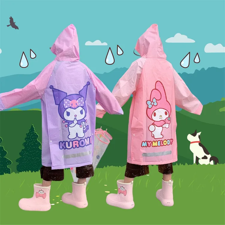 防水软萌可爱女生宝宝雨披小学生幼儿园库洛米雨衣小孩连体中大童