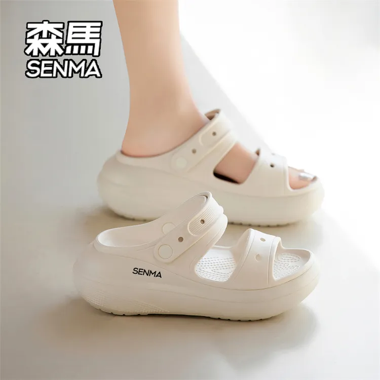 SENMA/森马休闲洞洞凉鞋女2026年夏季新款厚底海边沙滩两穿凉拖鞋