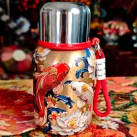 春日繁花保温杯316材质便携泡茶450毫升大容量带茶漏复古可爱创意