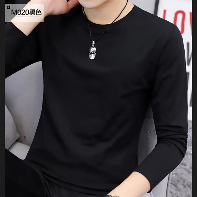 打底衫男士长袖T恤黑色体桖秋季体恤上衣服2025新款秋衣内搭