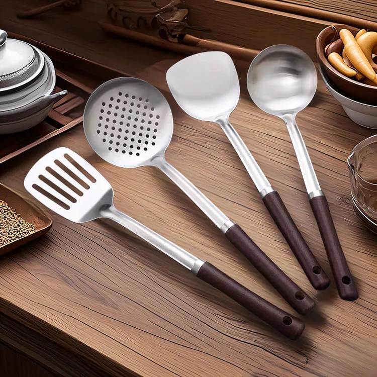 福利包邮铲勺套装家用厨具用品不锈钢厨房全套实木锅铲炒菜铲汤勺