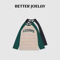 BETTER JOELAY-【美式校园】时尚百搭T恤长袖简约休闲风KH3560