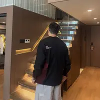 XDZZ二狗25ss秋季时尚百搭宽松圆领侧边口袋拼接长袖T恤Y7196