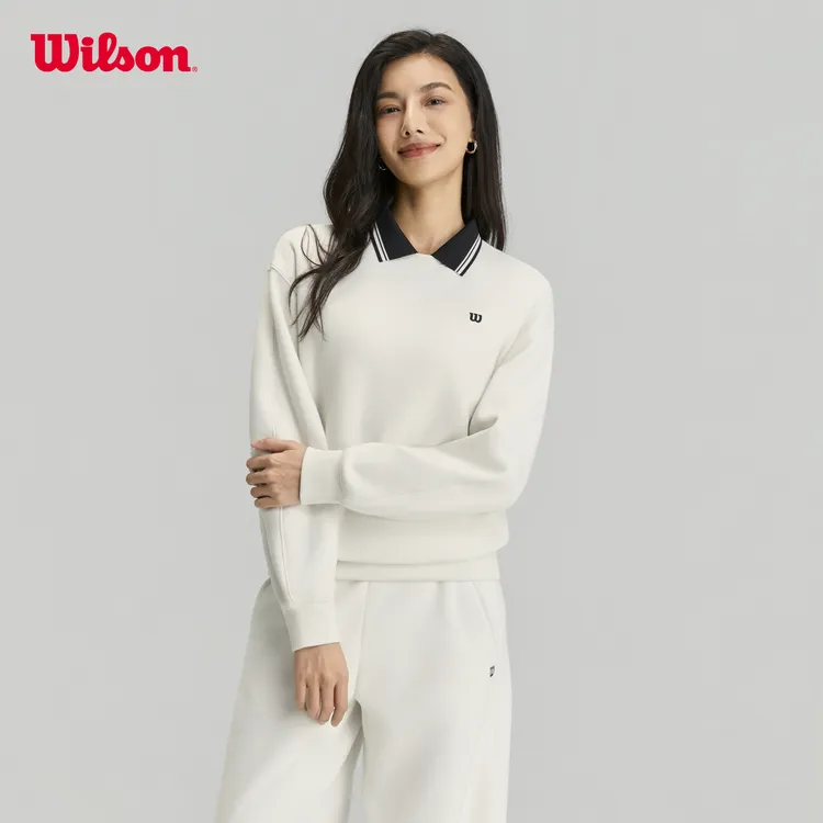 Wilson威尔胜女士秋冬柔软蓬松POLO领挺括套头卫衣WW20102