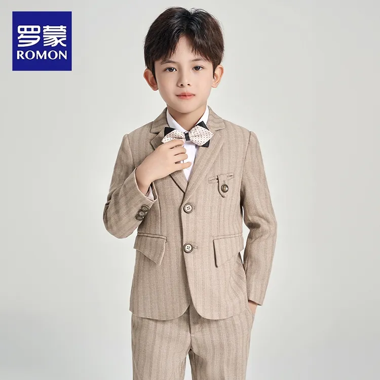 罗蒙儿童西装套装男童主持人帅气花童小西服男孩演讲钢琴演出礼服