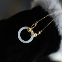 18k金和田玉圆环项链XRZ