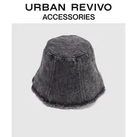 URBAN REVIVO2025秋季新款女士复古水洗毛须渔夫帽UAYA50077