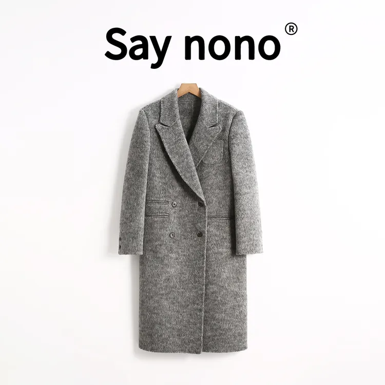 懒猫nono│Saynono怦然心动＿韩范双面毛呢大衣西装领外套/SYN59120