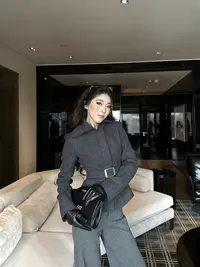 【清仓秋冬收腰气质显瘦毛呢外套女短款翻领呢子短外套LK17214