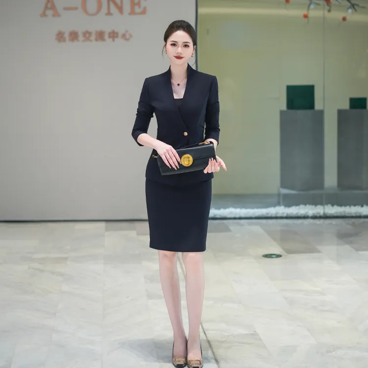 长裤极简风长袖裤子职业女裤套装时尚风套装春秋气质修身商务