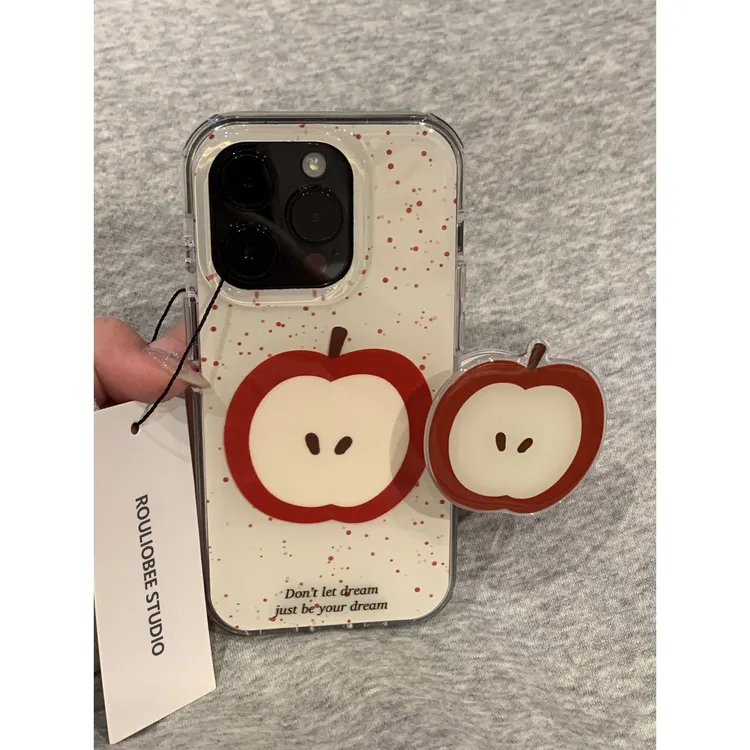 BANCA泼墨红苹果支架适用苹果16/17大孔手机壳华为vivo小米15oppo