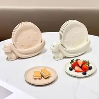 可爱吐骨碟套装餐桌残渣吐骨头盘碟家用高档陶瓷小菜碟零食小碟子