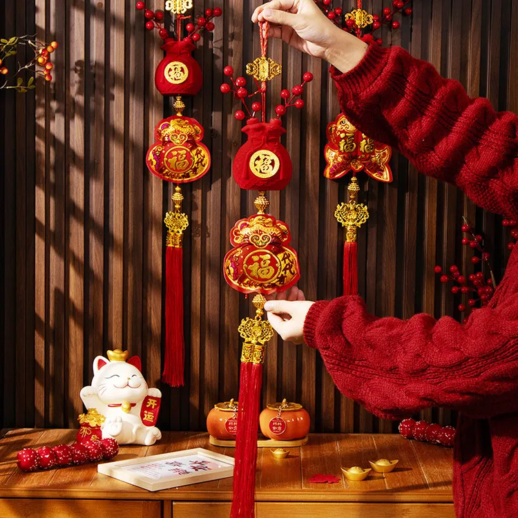 代代有福福字新年挂件春节挂件钱袋子发财流苏乔迁挂饰年货