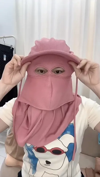 帽子全方位防晒遮脸一体护颈户外太阳帽春秋面罩遮阳帽紫外线女夏