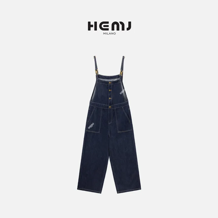 HEMJ 和梦洁"布鲁斯序章"复古牛仔连体背带裤直筒裤 CM2B0510