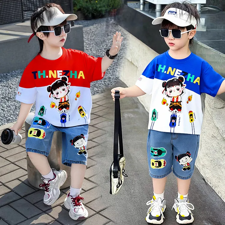 哪吒衣服2026新款夏季男童套装宝宝夏装儿童短袖男孩两件套