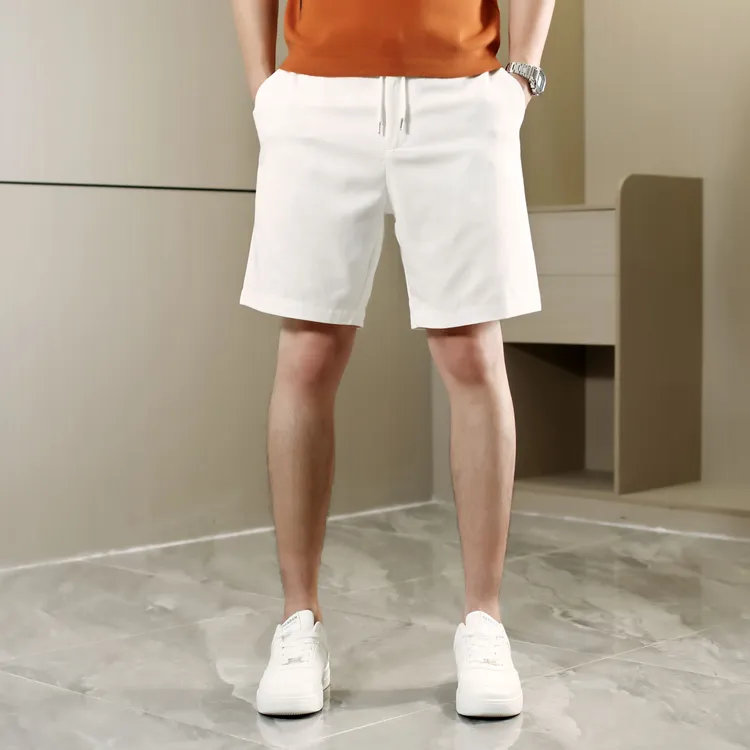 天丝莱赛尔男士夏季高级高档男短裤休闲简约纯色潮流短裤裤百搭款