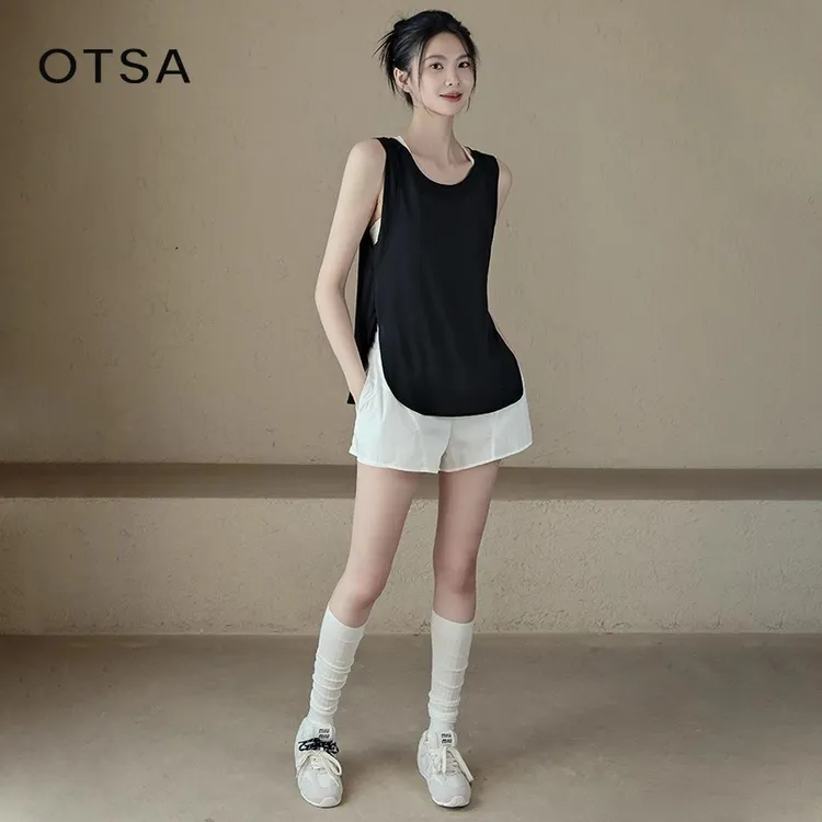 【张心丽专属】OTSA-速干上衣女薄款显瘦背心运动T恤时尚背心210
