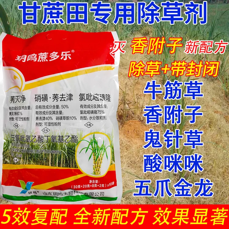 甘蔗田专用除草剂带封闭除恶性杂草牛筋草香附子五爪金龙新配方