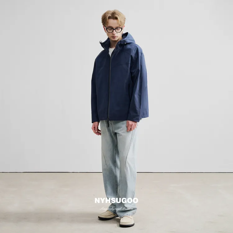 NYHSUGOO/南乙3525春季新品致橡树户外连帽硬壳衣男士休闲外套